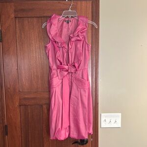 Samuel Dong Pink Tie-Front Bubble Dress